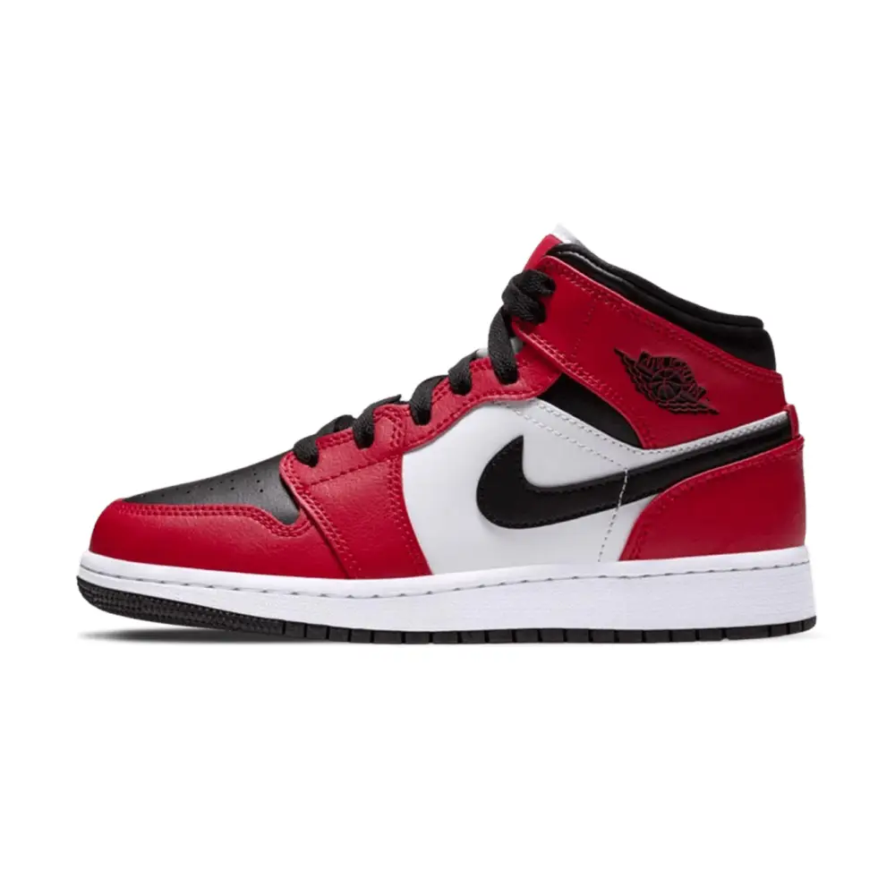 Air Jordan 1 Mid Chicago Black Toe GS 051287