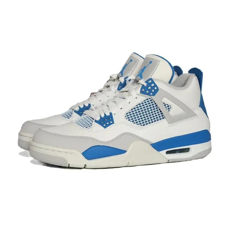 Air Jordan 4 Retro White & Military Blue