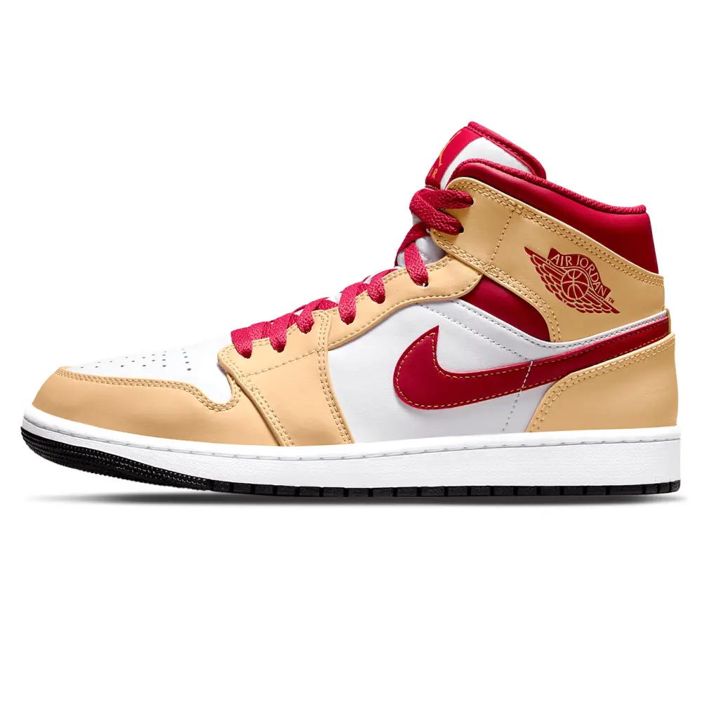 Air Jordan 1 Mid 'Light Curry Cardinal Red'