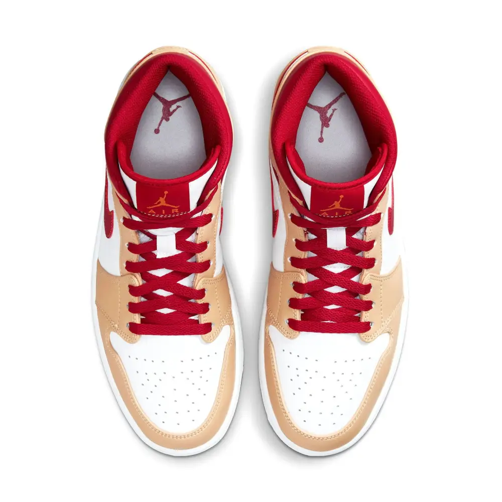 Air Jordan 1 Mid 'Light Curry Cardinal Red' 