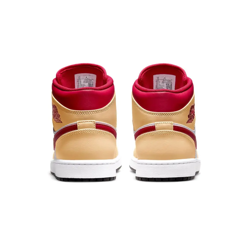 Air Jordan 1 Mid 'Light Curry Cardinal Red' 