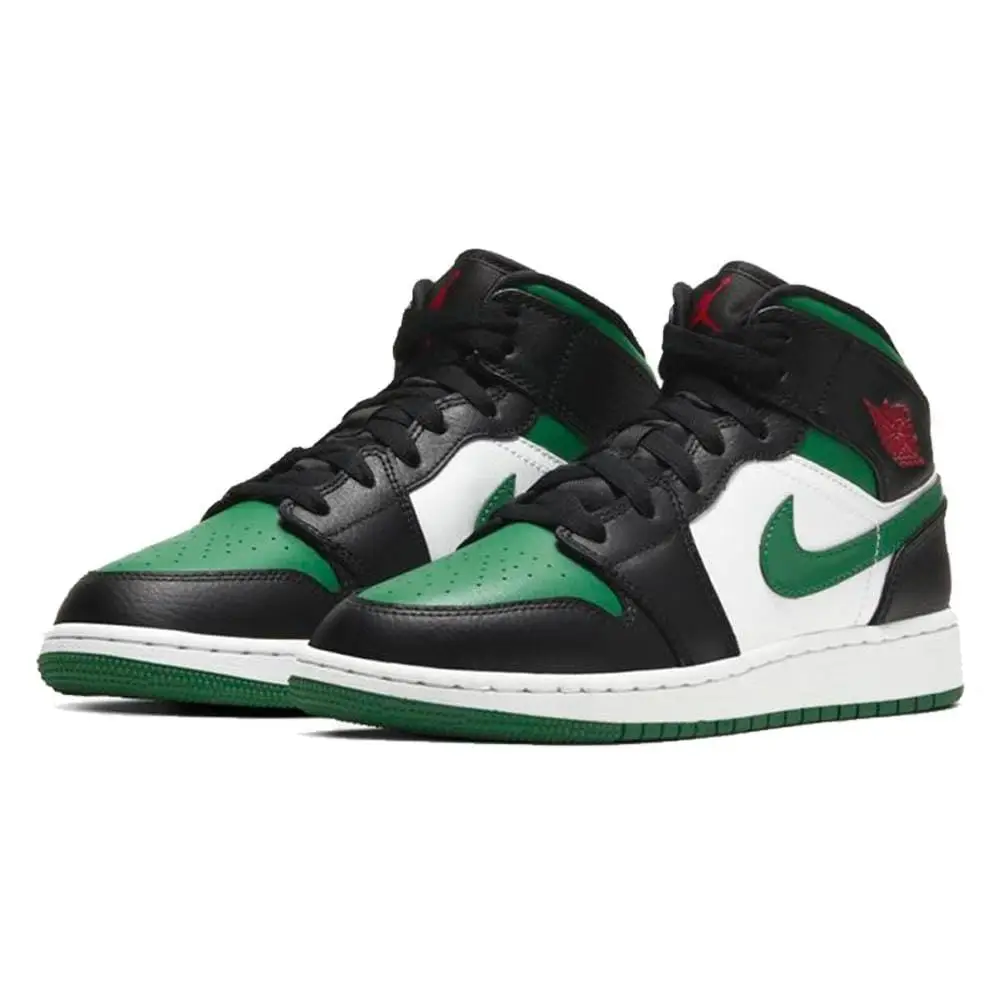 Air Jordan 1 Mid GS 'Black Pine Green' 104D5606