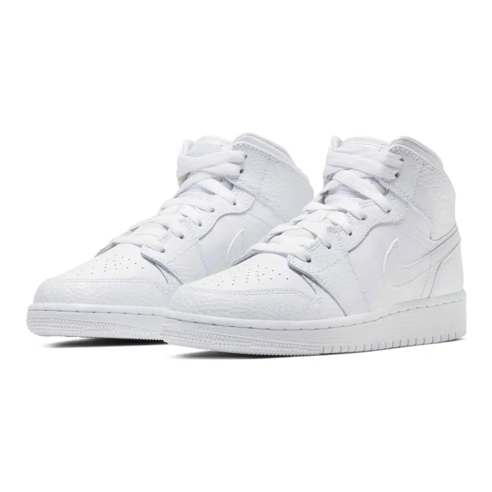Air Jordan 1 Mid GS 'Triple White' 