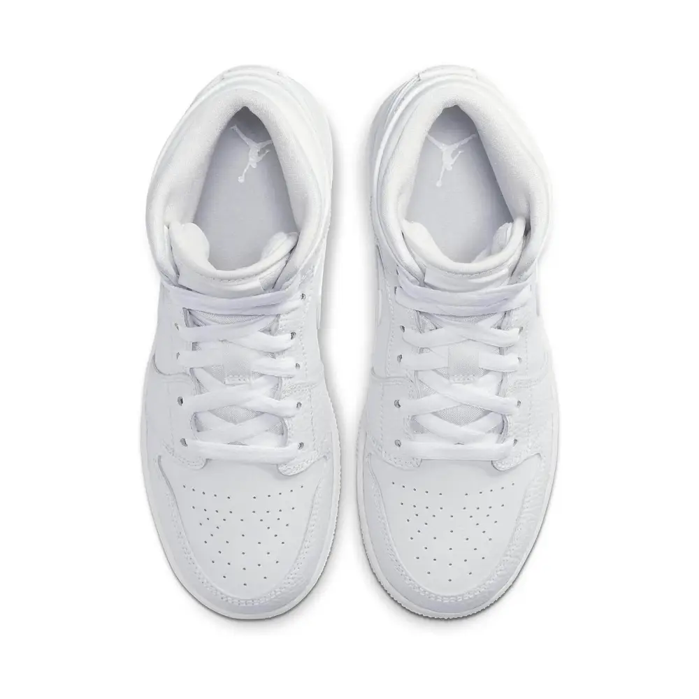 Air Jordan 1 Mid GS 'Triple White' 