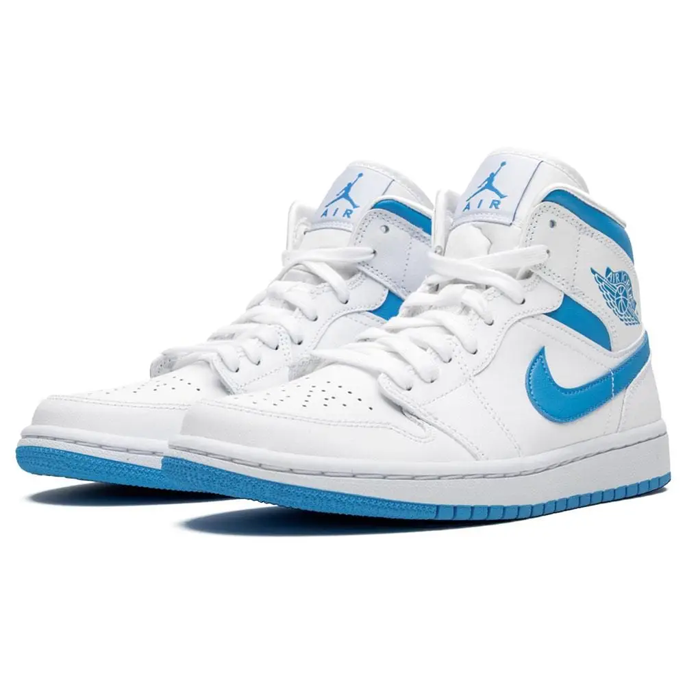 Air Jordan 1 Wmns Mid 'UNC' White Carolina Blue 