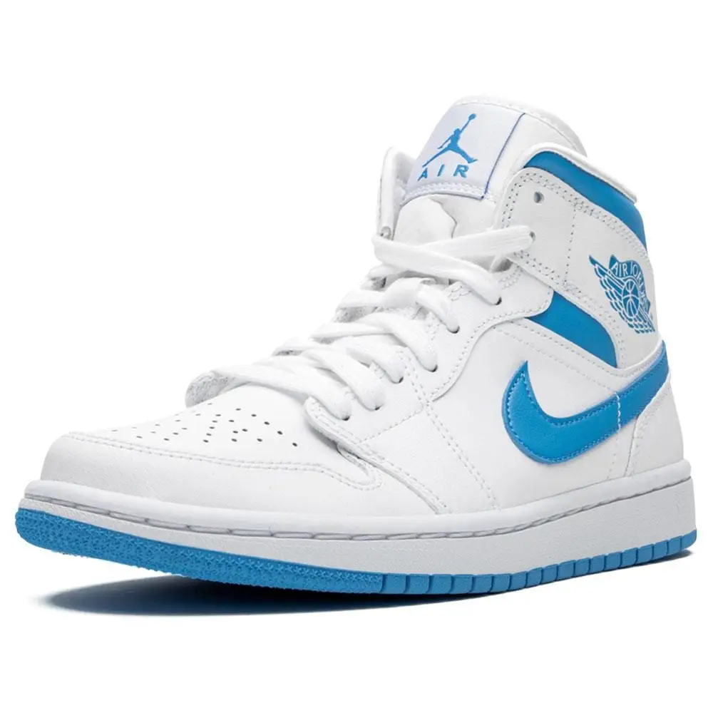 Air Jordan 1 Wmns Mid 'UNC' White Carolina Blue 