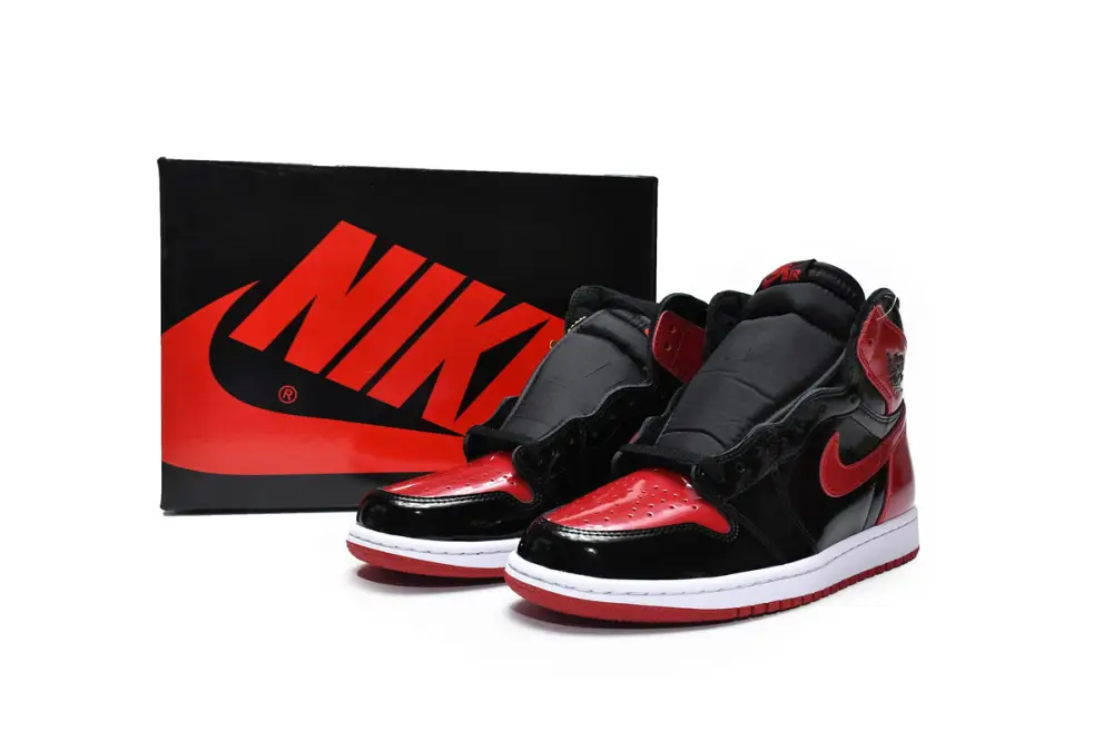 Air aj1 reps Jordan 1 High OG Bred Patent 555088-063