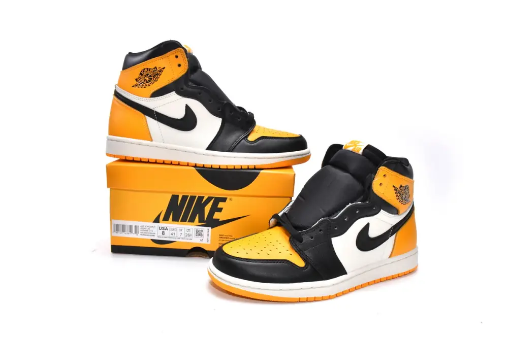 Air 1 to 1 jordan reps Jordan 1 High OG Yellow Toe  555088-711