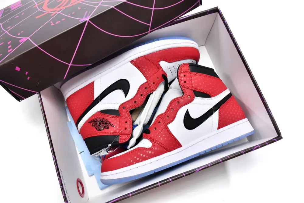Air Jordan 1 Retro High jordan 1 origin story reps Spider-Man Origin Story 555088-602