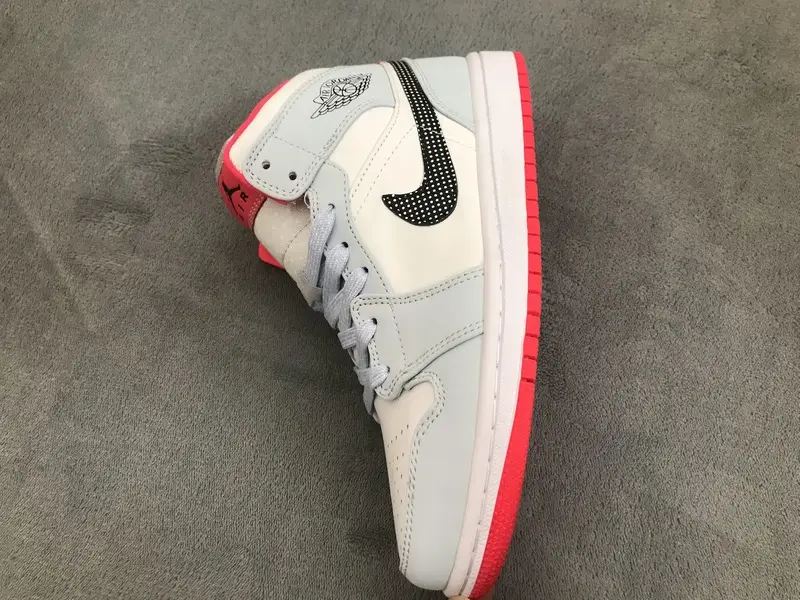 Air Jordan 1 Mid Half Blue Polka Dot Swoosh (GS) 555112-400 