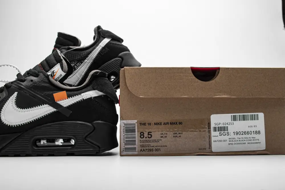 Off-White x Nike Air Max 90 “All Off-White x Nike Air Max 90 Black” AA7293-001