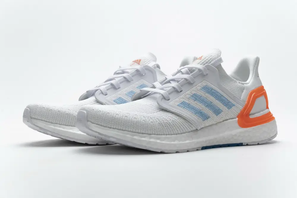 Adidas Ultra Boost  20 White Sharp Blue True Orange EG0768 