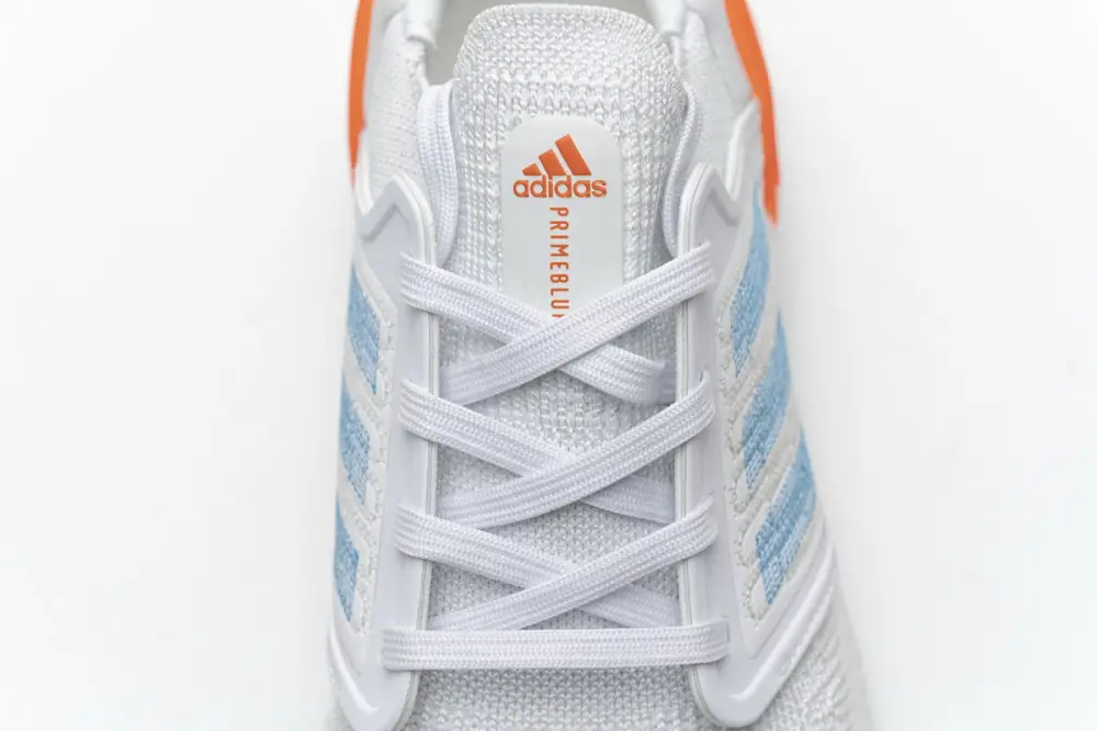 Adidas Ultra Boost  20 White Sharp Blue True Orange EG0768 