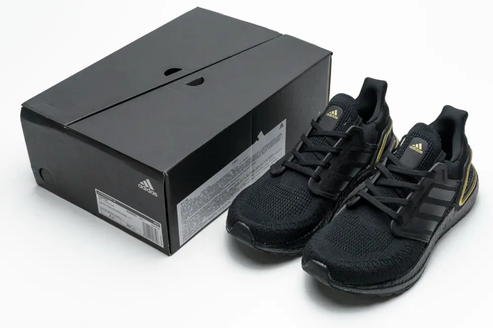 Adidas Ultra Boost 20 Core Black Gold Metallic ultraboost reps EG0754
