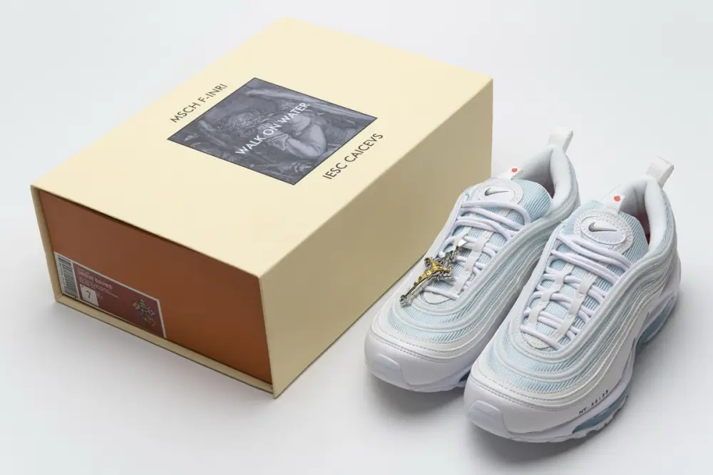 JSUS Air max 97 jesus reps Nike Air Max 97 Mschf X Inri "jesus Shoes" 917647-001