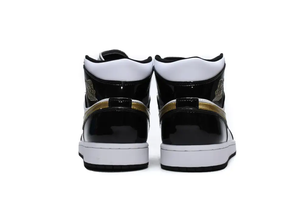Air Jordan 1 Mid Jordan 1 Mid Patent Black White Gold 852542-007