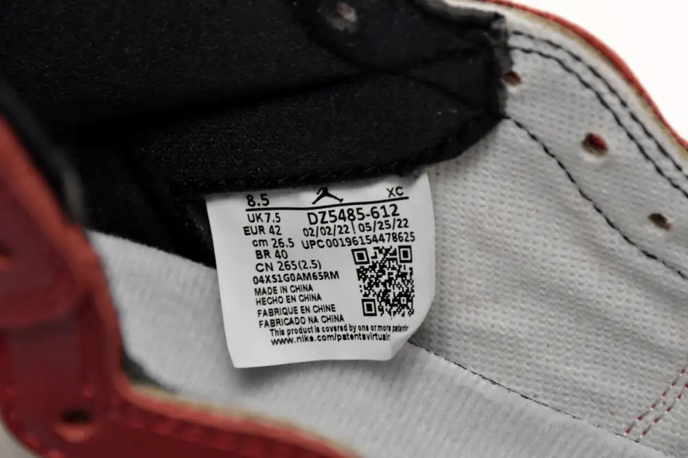 Air Replica Lost and Found Jordan 1 Retro High Chicago Lost and Found DZ5485-612 (Top Quality)