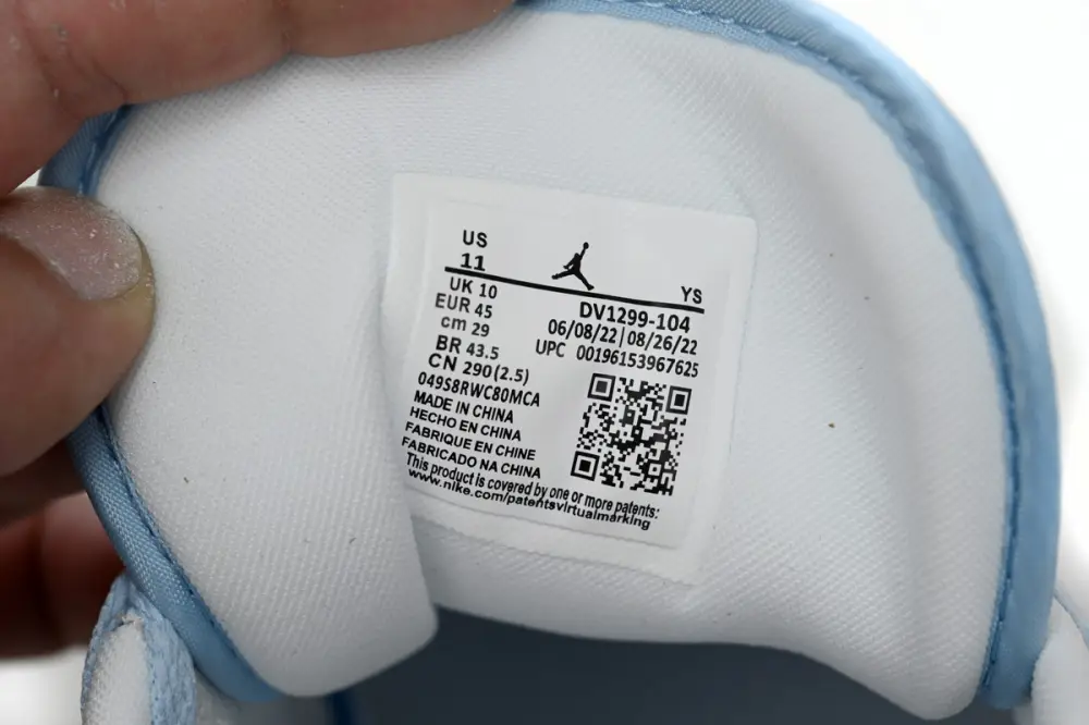Air Jordan 1 Low Light Blue And White  DV1299-104 