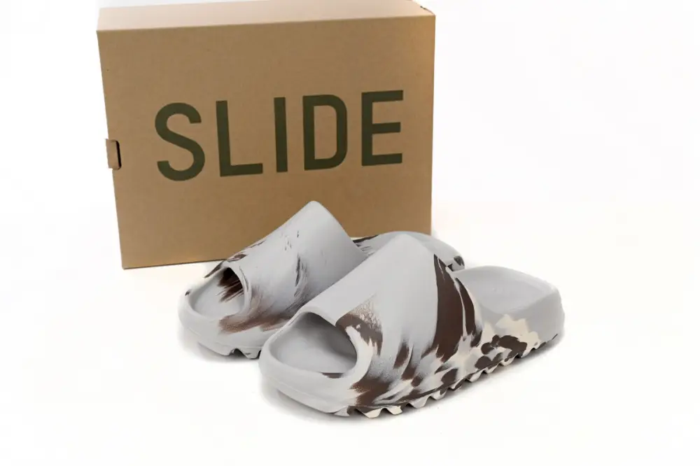 Yeezy Replica YEEZY SLIDE Slide Enflame Oil Painting White Grey GZ5553