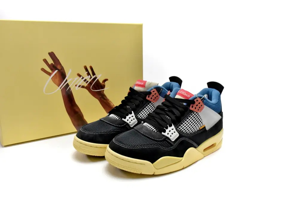 Union reps jordan 4 LA x Air Jordan 4 Retro SP Off Noir Black DC9533-001 (Top Quality)
