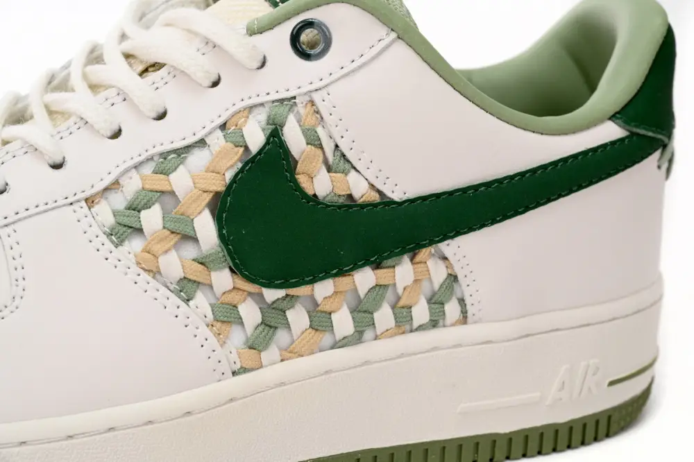 Nike BQ7541-100 Air Force 1 Low '07 Premium NAI-KE Bamboo Weave Sail Gorge Green FN0369-100