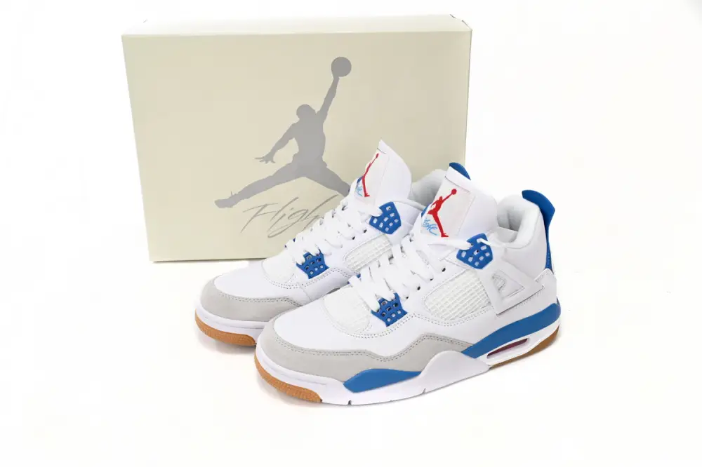 Nike reps Jordan 4 SB x Air Jordan 4 White Blue DR5415-104 (Top Quality)
