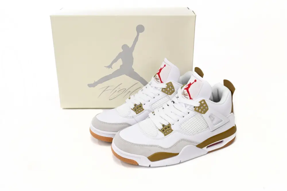 Nike SB x Air Jordan reps Jordan 4 4 White Brown DR5415-120 (Top Quality)