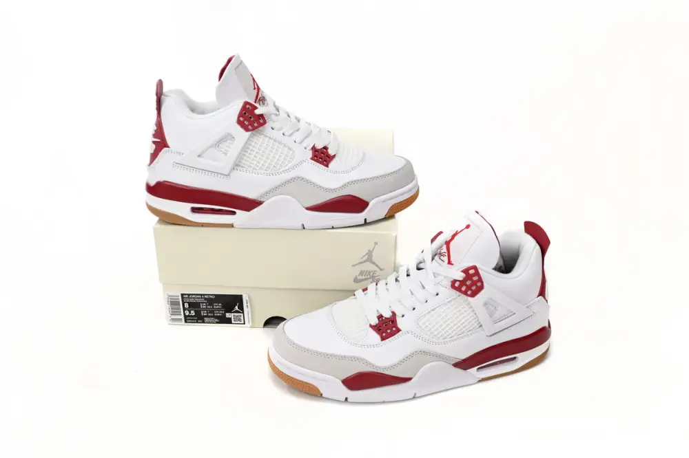 Nike reps Jordan 4 SB x Air Jordan 4 White Red DR5415-160 (Top Quality)