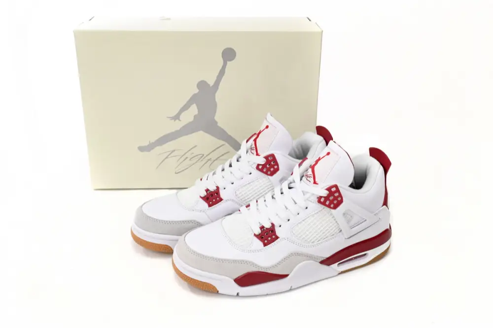 Nike reps Jordan 4 SB x Air Jordan 4 White Red DR5415-160 (Top Quality)