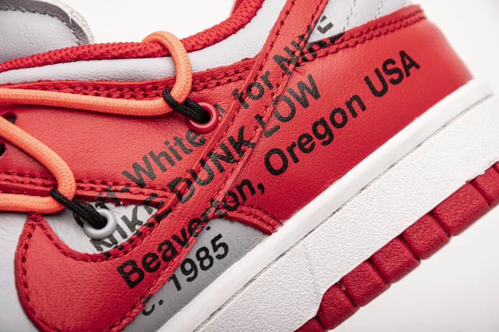 OFF White X Nike Dunk Low University Red dunk University Red CT0856-600