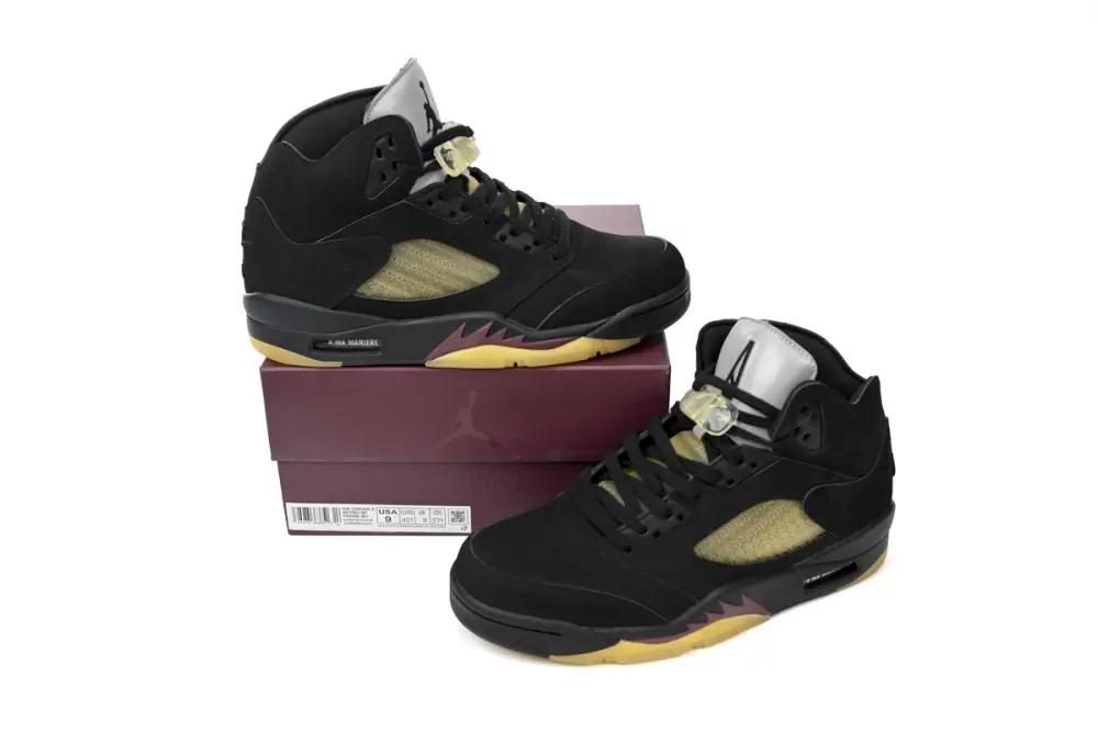 A Replica Jordan 5 Ma Maniére x Air Jordan 5 “Black” FD1330-001