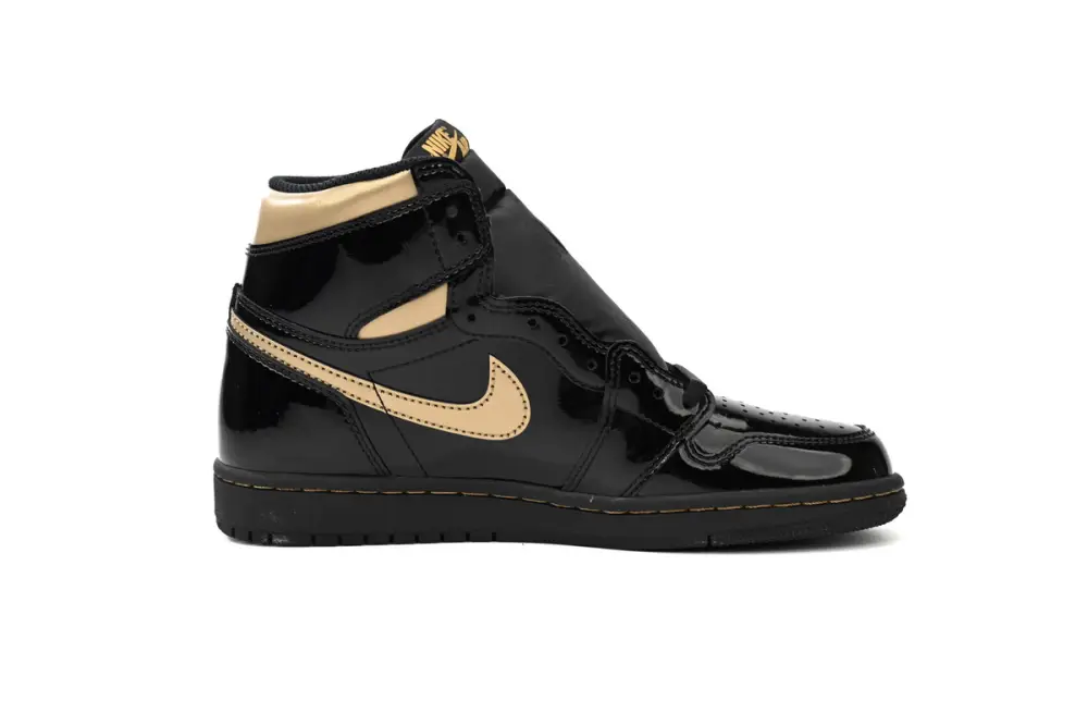 Air Jordan 1 Jordan High OG Patent Black Metallic Gold 555088-032