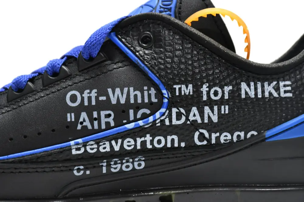 Off White x Air Jordan 2 Retro Low SP Black and Varsity Roy  DJ4375-004 