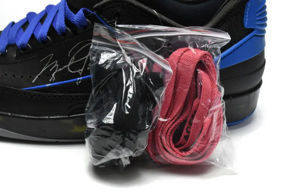 Off White x Air Jordan 2 Retro Low SP Black and Varsity Roy  DJ4375-004 