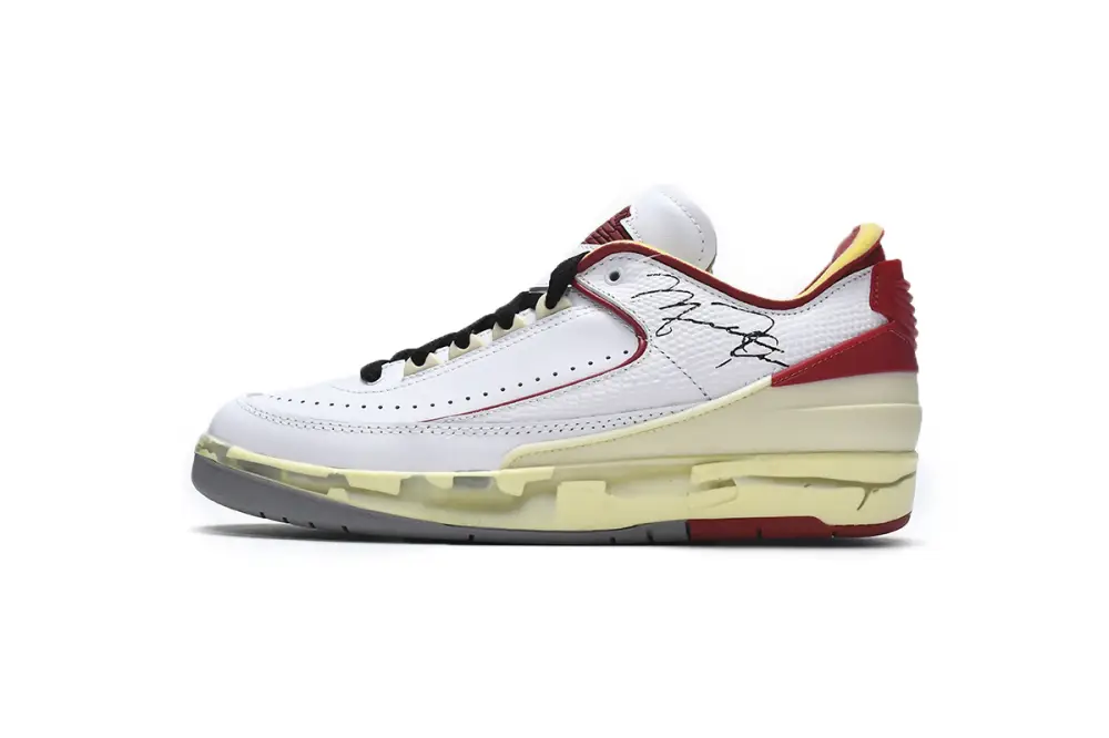 Off White x Air Jordan 2 Retro Low SP White and Varsity Red DJ4375-106 B99C1051