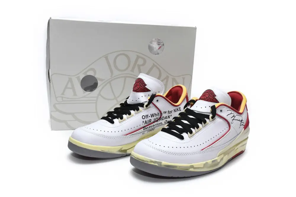 Off White x Air Jordan 2 Retro Low SP White and Varsity Red DJ4375-106 
