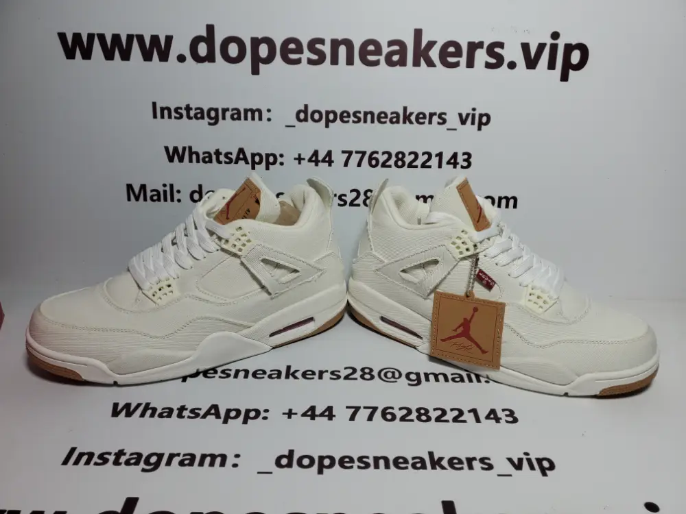 Air Jordan 4 reps Jordan 4 Retro Levi's White (Levi's Tag)