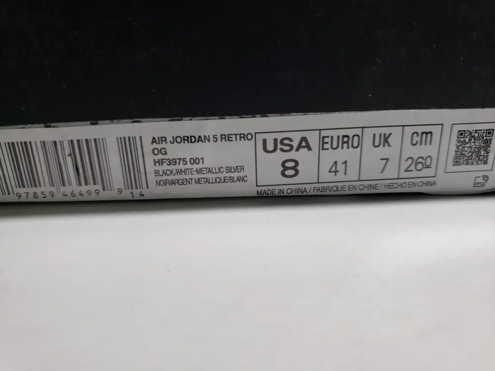 Air Jordan 5“Black Metallic Reimagined" HF3975-001 