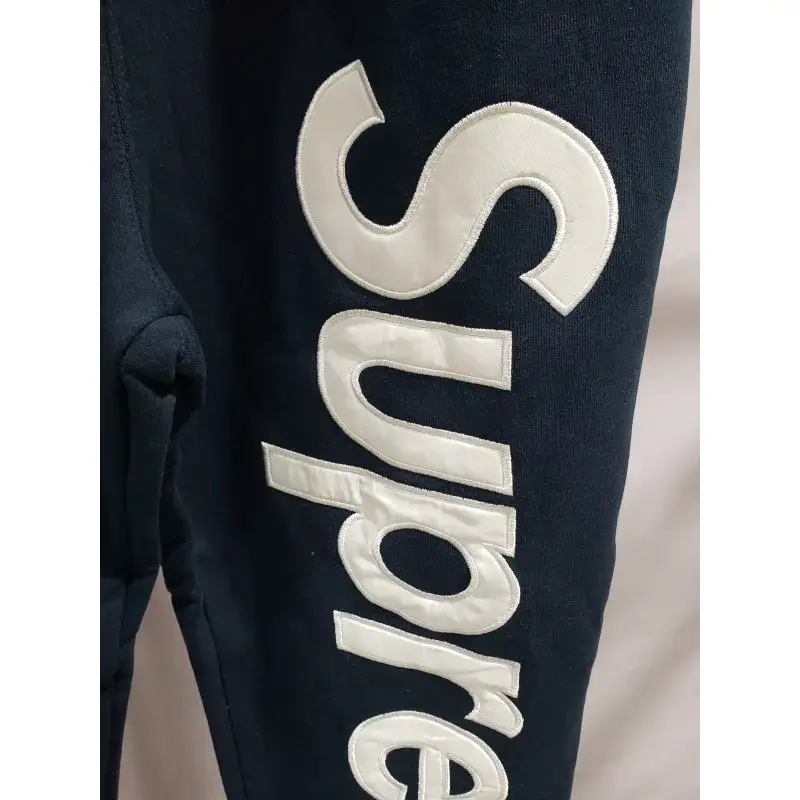 Supreme Satin Applique Sweatpant Navy Blue 