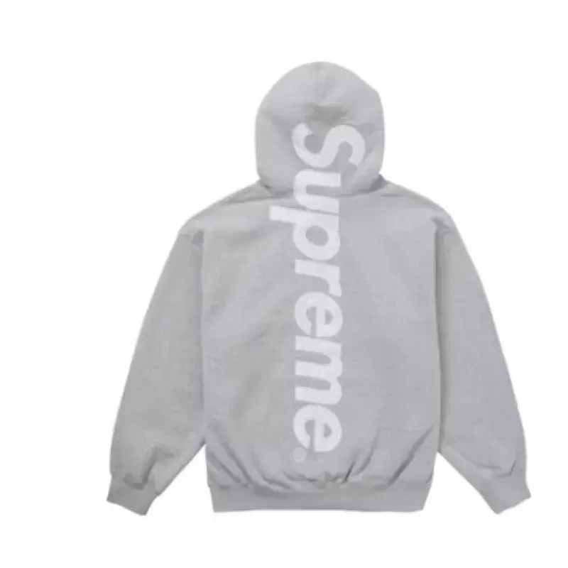 Supreme Satin Appliqué Hoodie Sweatshirt Grey 06F17