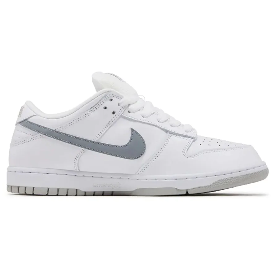 Nike Low Dunks Green Low SB x Supreme 'White Metallic Silver'