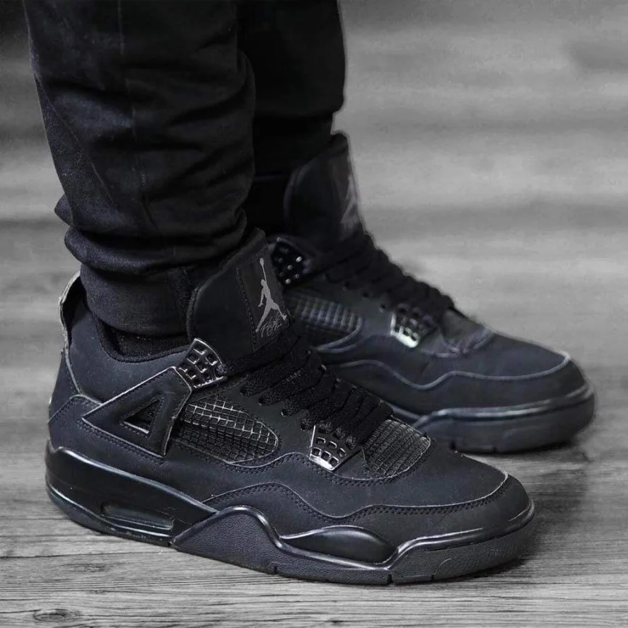 Air Jordan 4 Retro White Blue Retro 'Black Cat' 2020
